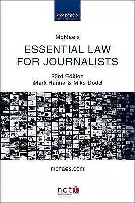 McNae's Essential Law For Journalists-Dodd MikeHanna Mark-Paperback-019874835 • £3.49