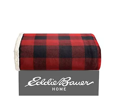 Eddie Bauer Cabin Plaid Cotton Red Throw Blanket-50X60 • $17.99