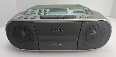 Vintage Sony CFD-S01 CD Radio Cassette-CorderCD-R/RW Playback Boombox • $25.87