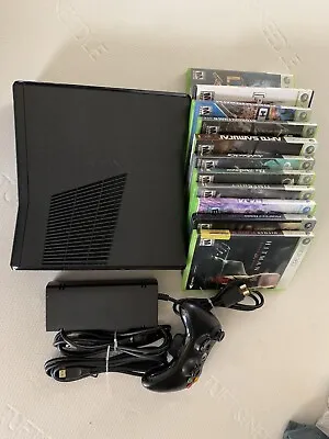 $100 • Buy Microsoft Xbox 360 S 250GB CUSTOM PAINT Black Console Controller 11 Games Tested