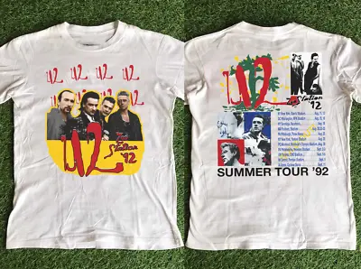 Vintage U2 Zoo Tv Tour T-Shirt White Men All Size Shirt VC1366 • $37.04