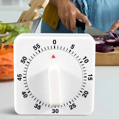 Egg Square Shaped Kitchen Cooking Timer 60 Minute Count Down Mechanical Alarm UK • £6.99