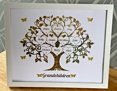 Personalised Frame Handmade Family Tree Gift Grandchildren Wedding Birthday • £15.99
