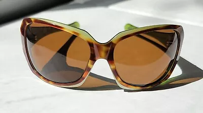 Vintage Oakley Script Sunglasses Tortoise Green W/Bronze Lens Perfect Condition! • $65