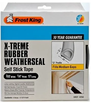 New Frost King V25ga Grey Adhesive X-treme Foam Weather Stripping 1/4  X 17ft • $5.39