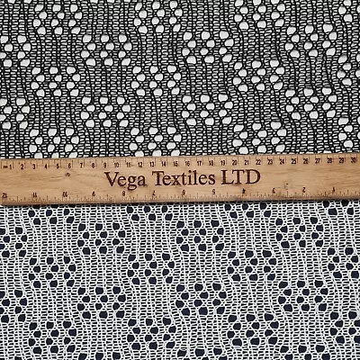 Cotton Polyester Lace Fabric 49  Wide Sold By The Metre • £5.99