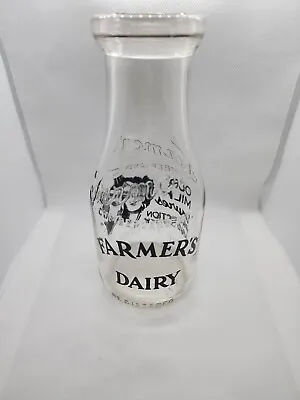 Vintage Farmers Cumberland MD Maryland Black Pyro Dairy Milk Bottle Pint • $39.99