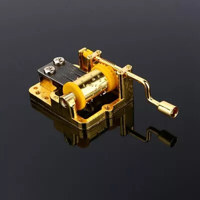 Hand Crank Music Box 18 Notes DIY Mechanical Music Box Golden Music Movement FIG • £5.35