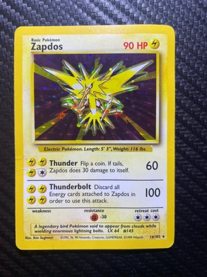 £10.50 • Buy 🔥 Zapdos 16/102 🔥 Near Mint Original Holo Rare Base Set Pokemon Card 1999