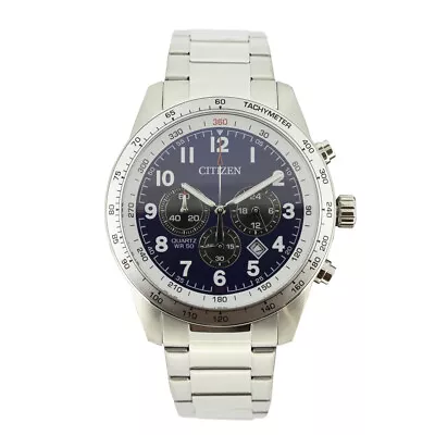 Citizen Men's Watch Silver Blue Quartz Chronograph AN8160-52L  New • £80.99