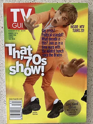 TV Guide August 4 2001 Ashton Kutcher That '70s Show / No Label -  LI NY Edition • $9.98