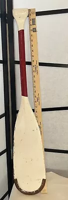 36” Wooden Canoe Paddle Red & White No Makers Mark Beaver Tail Vintage • $49.99