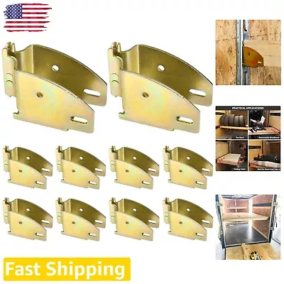 Versatile E-Track Wood Beam End Socket Shelf Brackets - Pack Of 10 - Gold Color • $66.49