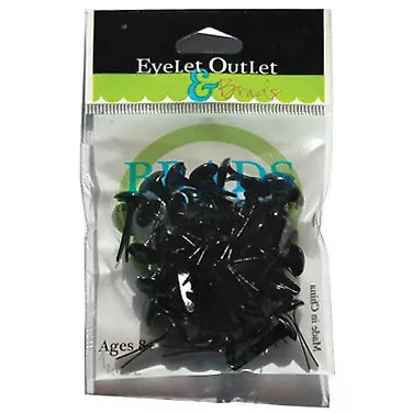 Eyelet Outlet Round Brads 8mm 40/Pkg Black • $6.29