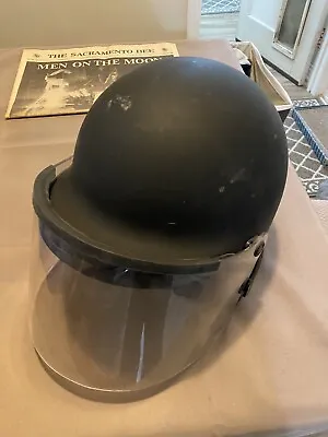 POLICE RIOT HELMET W/ Face Shield & Chin Strap Good Used Condition • $25