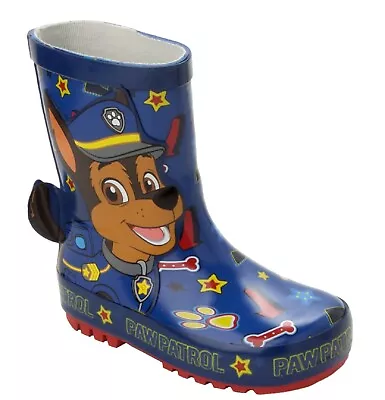 Boys Blue Paw Patrol 3d Rubber Wellies Rain Wellys Wellington Boots Uk Size 5-10 • £14.95