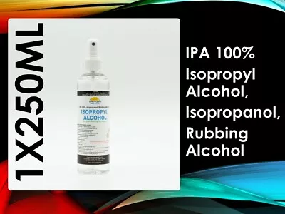 IPA 100% Isopropyl Alcohol Isopropanol Sanitiser  Cleaner 123 Or 4x250ml • $24.50