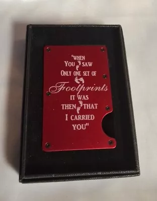 Laser Engraved Rfid Wallet - Red-  Footprints  New • $25.99