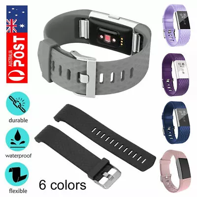 For Fitbit Charge 2 Wristband Silicone Watch Wrist Sports Band Strap AU • $4.79