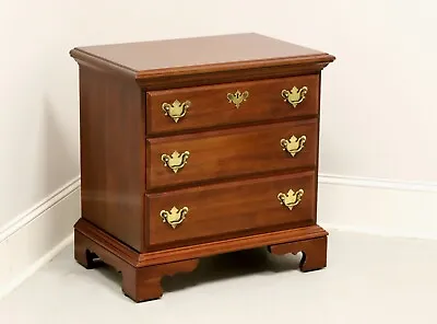 JAMESTOWN STERLING Cherry Chippendale Three-Drawer Nightstand Bedside Chest • $595