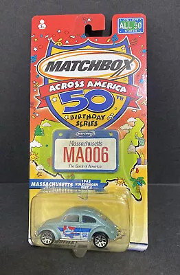 Matchbox Across America 50th Birthday Series MASSACHUSETTS '62 VW Bettle 006 BUG • $10