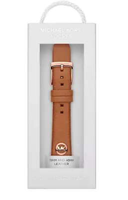 MICHAEL KORS Logo Charm Luggage Leather 38/40mm Band For Apple Watch • $79.99