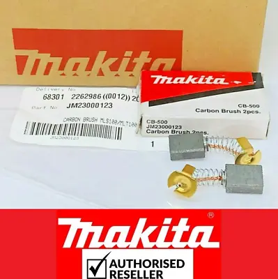2Pcs Genuine Makita JM23000123 CB500 Carbon Brush Chop Saw LS1040 LS1018L MLS100 • £5.86