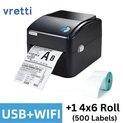 VRETTI Thermal Label Printer WIFI USB Windows & Mac 4x6 60x30mm Labels • £24.99