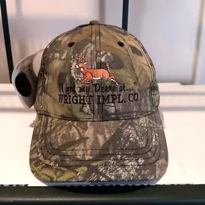 Mossy Oak Hat Adult Mens Green Camo Strap Back Cap Adjustable Deer Hunting Farm • $12