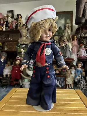 1930s Vintage Shirley Temple Doll In Captains Uniform (Price Flexible) • $500