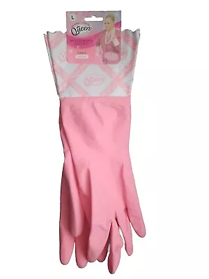 Cleaning Queen Kim Woodburn Pink Long Sleeve Household Washing Up Gloves Size L • £6.75