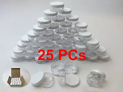 25 PCs 5g White Clear Cosmetic Empty Jar Pot Eyeshadow Makeup Cream Lip Balm 5ml • $7.49