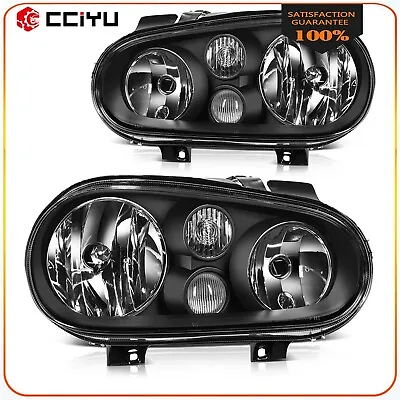 For 1999-2006 Volkswagen Golf Headlights Assembly Pair Replacement Black Housing • $69.88