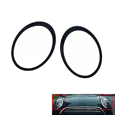 2 PCS Headlight Trim Ring Cover Black Fit For Mini Cooper R55 R56 R57 07-15 • $27.96