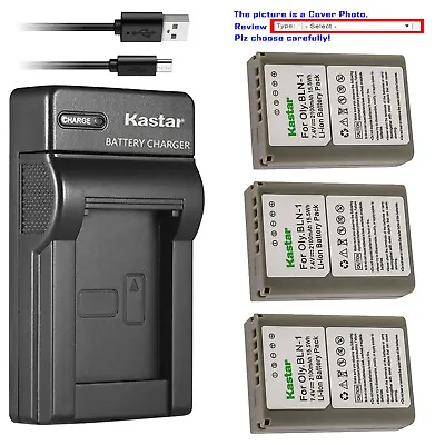 $6.59 • Buy Kastar Battery Slim USB Charger For Olympus BLN-1 BLN1 Olympus PEN E-P5 Camera