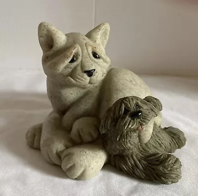 Quarry Critters CAT DOG Cari & Don 2001 Second Nature Design Faux Granite • $14.99