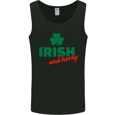 $17.09 • Buy Irish And Horny St Patricks Day Mens Vest Tank Top