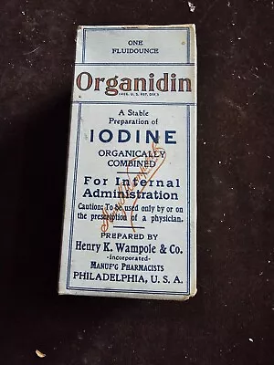 Vintage Organidin Solution Packaging And Dropper Bottle • $6.99