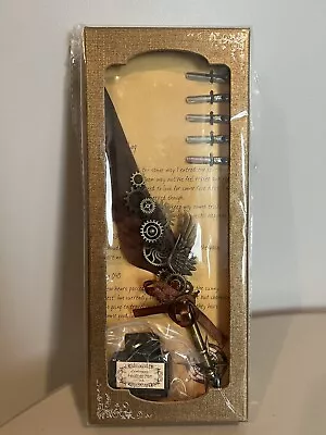 Steampunk Feather Calligraphy Dip Pen Gift Set New • $7.49