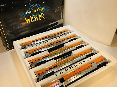 NIB 1990s Weaver Gold Ed O Scale D&RGW Rio Grande Aluminum 5-Car Passenger Set • $33