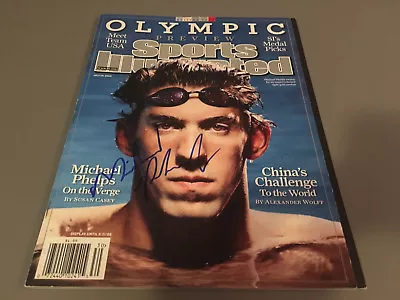 Michael Phelps Olympic Preview Genuine Newstand Sports Illustrated Magazine COA • $499.99
