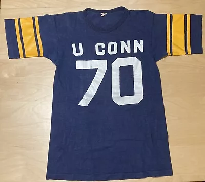 Vintage UCONN Huskies Champion Brand Jersey Shirt 60s 70s Connecticut Basketball • $52.99