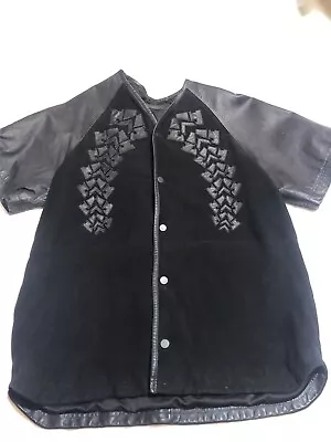 T ALEXANDER WANG Black Suede/Leather/Nappa ( Lamb) Button Shirt * Rare Find* SzM • $69