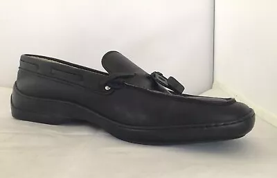 Tods Black Leather Tassled Loafers Size 40.5/10.5 US. • $55