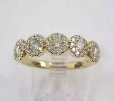 2Ct Lab Created Round Diamond Women's Wedding Band Ring 14K Yellow Gold Over • $93.33