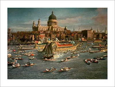 £19 • Buy Canaletto - London Thames, St Pauls Cathedral Art Print Wall Art WITH BORDER