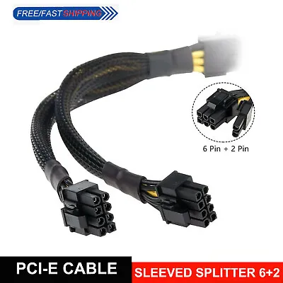 £4.79 • Buy PCI-e 8Pin Female To Dual 8Pin(6+2) Male GPU Power Cable PCI Express Adapter