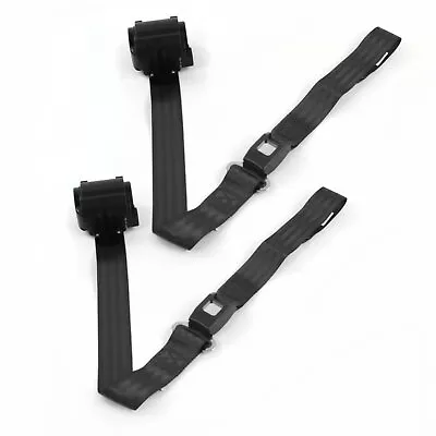 Ford Mustang 1979 - 1993v Standard 2pt BK Retract Bucket Seat Belt Kit-2 Belts • $125.34