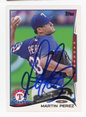 Signed Baseball Card Auto Topps 2014 Martin Perez Texas Rangers #92 • $14.99