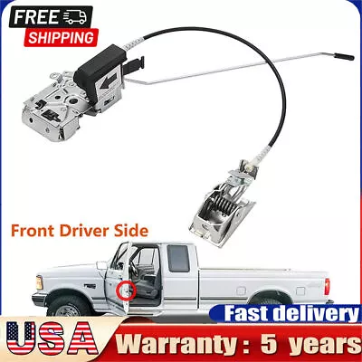 Front Left Driver Side Door Lock Latch W/Cable Rod For 92-96 Ford F150 F250 F350 • $25.99